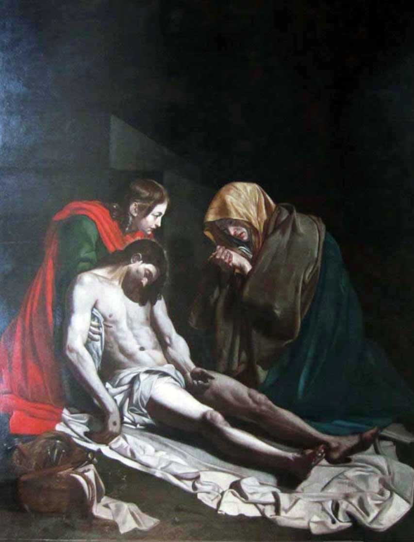 atelier du lauragais, 31,restauration huile sur toile,La déposition de croix, Narbonne